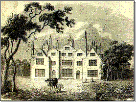 Winstanley Hall in an early engraving