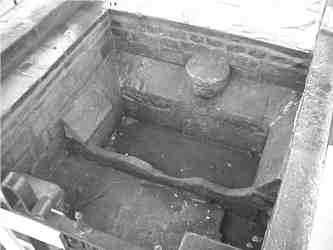 The Standish well, revealed beneath the canopy footings