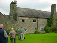 Members outside the old hall on the Bront&euml; trail