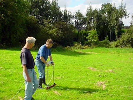 Resistivity survey in the field at Smallbrook