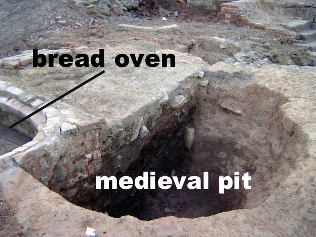 The bread oven and the medieval pit
