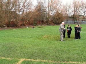 Members laying out the survey grid