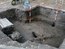 Trench with Stone-capped Brick Plinth
