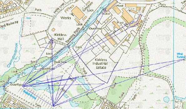 Survey Data Plotted on a Modern Map