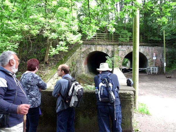 Looking into the twin railway tunnels at Borsdane Wood