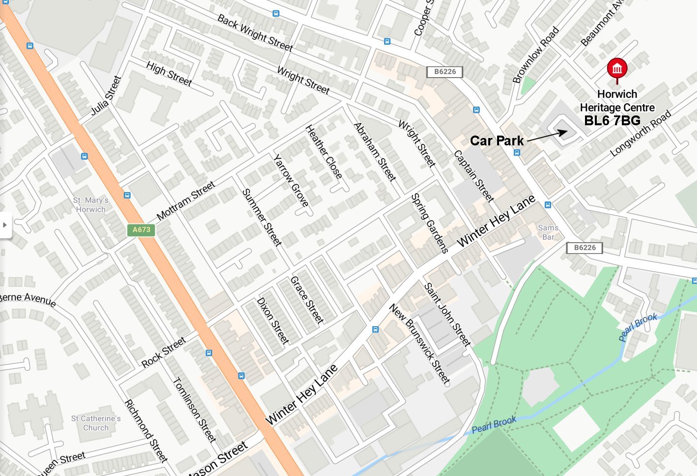 Map to Horwich Heritage Centre